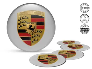 Porsche Logo Étiquette Bombée Design Silicone Premium